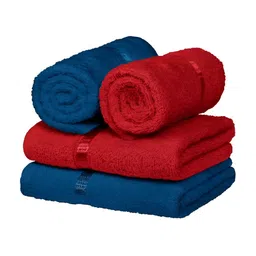 Story@home Navy-Blue & Red 4 Pieces Cotton 450 GSM Hand Towels-image-11