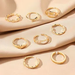 SALTY Set of 8 Adjustable Finger Ring-74