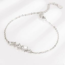 MYKI Women Silver-Plated Cubic Zirconia Charm Bracelet-image-10