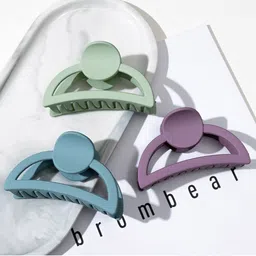 Krelin Women Set Of 3 Non Slip Matte Claw Clips-90