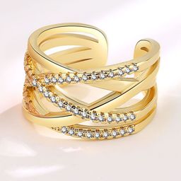MYKI Gold-Plated CZ Studded Gorgeous Finger Ring-26