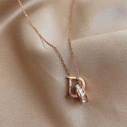 MYKI Rose Gold-Plated Cubic Zirconia-Studded Pendant-16