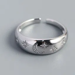 MYKI Silver-Plated CZ-Studded Finger Ring-48