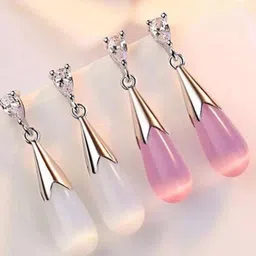 MYKI Silver-Plated Contemporary Teardrop Earrings-image-76