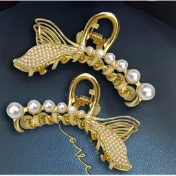 Krelin Women Set Of 2 Metal Fish Style Claw Clips-15