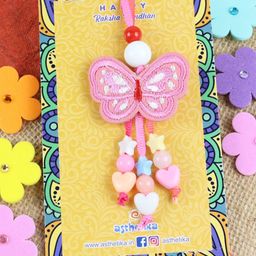 Asthetika Girls Butterfly Charm & Beaded Lumba Rakhi-picture-36
