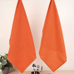 Jamio Firati 2-Pcs Orange Colored Self Design Pure Cotton Kitchen Towels-image-81
