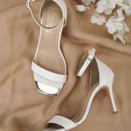 Truffle Collection Women White PU Heels-19
