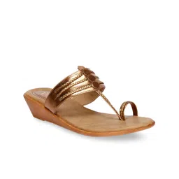 Denill Copper-Toned Wedge Sandals-40