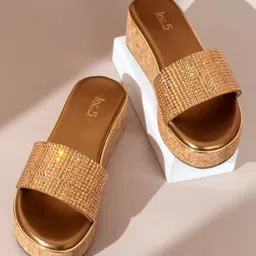 Inc 5 Embellished Open Toe Flatform Heels-image-20