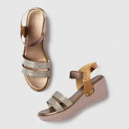 Marc Loire Embellished Open Toe Wedge Heels With Backstrap-24