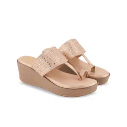 Shoetopia Women Embellished Wedge Heel One Toe Sandals-33