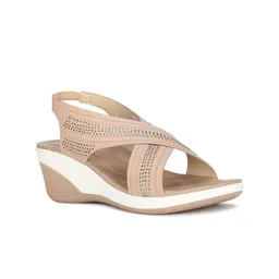 Bata CAROL Embellished Open Toe Wedge Heels-55