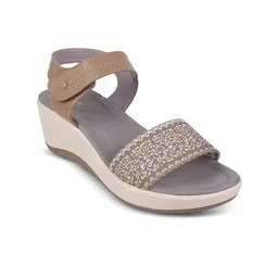 Mochi Textured Open Toe Wedge Heels-59