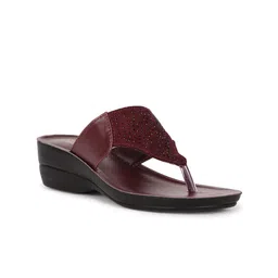 Bata Women Red Embellished Platform Heels-55