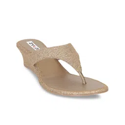 Zyla Copper-Toned Embellished Wedge Heels-12