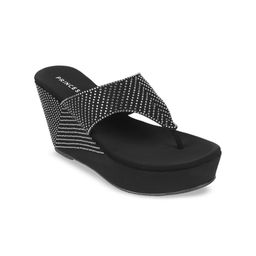 Metro Embellished Open Toe Wedge Heels-15