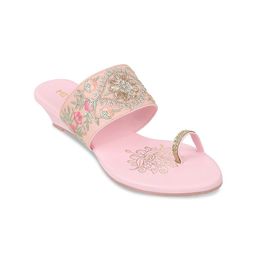 Metro Ethnic Embellished One Toe Wedges-23