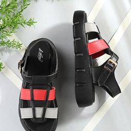knoos Striped Flatform Heels With Backstrap-5