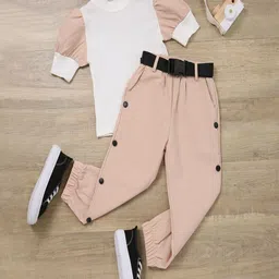 YK Girls Short Sleeves Top With Joggers-picture-31