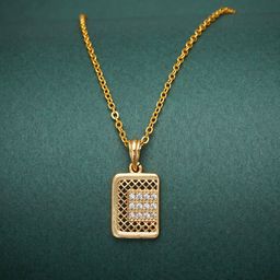 Ramdev Art Fashion Jwellery Gold-Plated Stones Studded Pendant With Chain-image-32