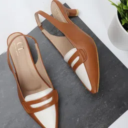 Carlton London Colourblocked Kitten Heeled Mules-58