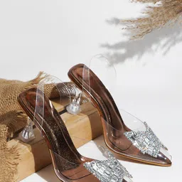 JM Looks Embellished Kitten Peep Toes-54