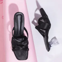 Try Me Printed Party Slim Heeled with Tassels-17