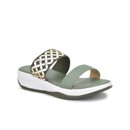 SALARIO Women Olive Green Printed Slip-On Sneakers-image-38