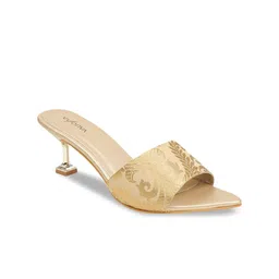 VALIOSAA Women Gold-Toned Block Heels-picture-0