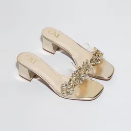 CAI Embellished Party Block Heels-5
