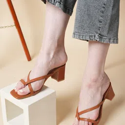 ZENVO Open Toe Block Heels-57