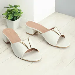 ICONICS Embellished Open Toe Block Heels-15
