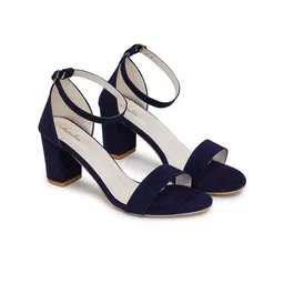 Funku Fashion Navy Blue Solid Block Heels-26