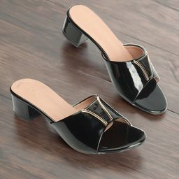 ICONICS Embellished Open Toe Block Heels-10