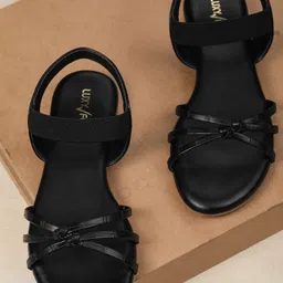 Luxyfeel Textured Open Toe Flats With Backstrap-11