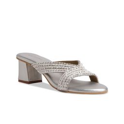 ERIDANI Embellished Open Toe Block Heels-8