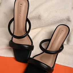 BuckleUp Black Block Sandals-58