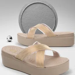 ELLE Embellished Cross Strappy Wedge Heels-0
