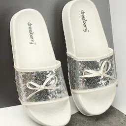 DressBerry White Embellished Comfort heels-24