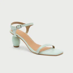 20Dresses Sea Green Open Toe Block Heels-9