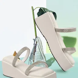 madam glorious Embellished Flatform Heels-28
