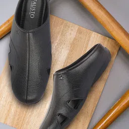 FAUSTO Men Black PU Comfort Sandals-image-16