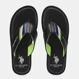 U S Polo Assn Men Black & Green PU Comfort Sandals-image-61