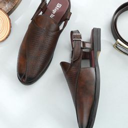 Eego Italy Men Brown Ethnic Comfort Buckle Sandals-image-44