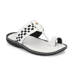 Azzaro Black Men Textured One Toe Comfort Sandals-image-59