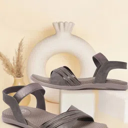 Carlton London Striped Open Toe Flats-45
