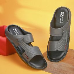 HERE&NOW Men Textured Open Toe Comfort Sandals-4