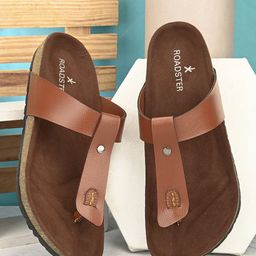 The Roadster Lifestyle Co. Tan Slip-On Comfort Sandals-image-95