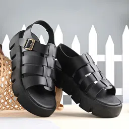 El Paso Open Toe Flatform Heels With Backstrap-28